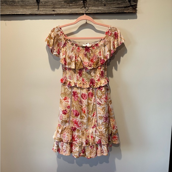 Astr Riviera Floral Ruffle Off Shoulder Dress - Picture 2 of 6